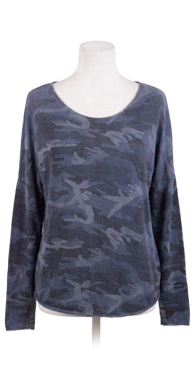 NEW GIGI MODA vittoria camo sweater in blue